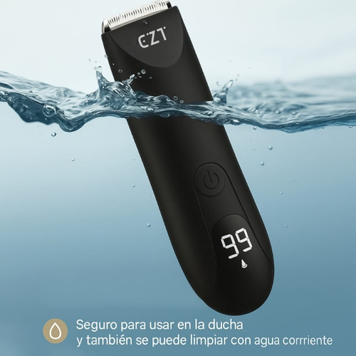Rasuradora Eléctrica Corporal Zona Intima Para Hombre Cortadora Pelo Sin Dolor Recargable Luz Led Maquina Para Afeitar Afeitadora Vello Impermeable EZT
