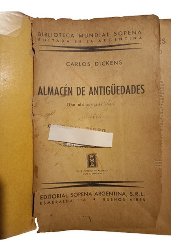 Dickens. Almacen De Antiguedades