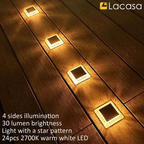 Luces Solares Para Terraza 4 Led 30 Lúmenes Blanco Cálido