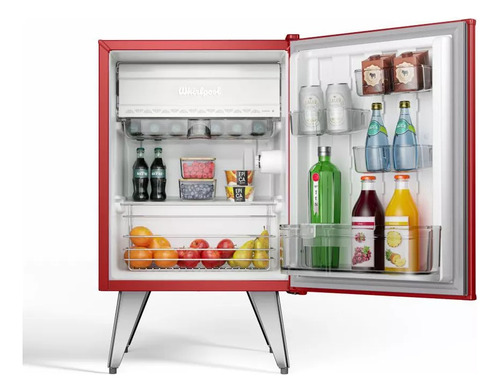 Heladera Compacta Whirlpool Retro Roja 76 Lts