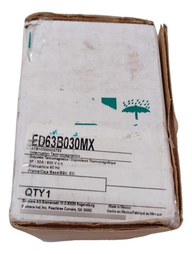 Siemens Ed63b030mx Interruptor Termomagnetico
