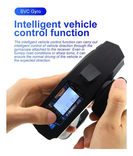 Transmisor Y Receptor RC 2.4GHz 4 Canales | Control Remoto Con Pantalla LCD Y Advertencia De Batería | Para Coches Y Barcos