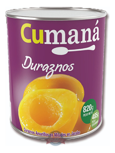 Duraznos En Mitades Cumana Sin Tacc Lata X 820 Gr