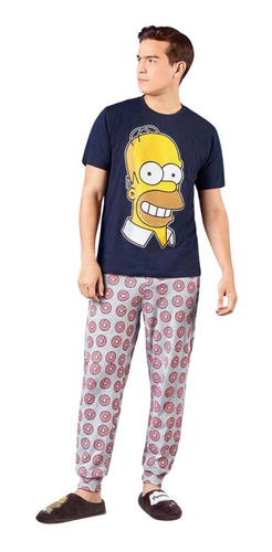 Pijama Para Hombre The Simpsons Azul/gris Suave 9502 22and