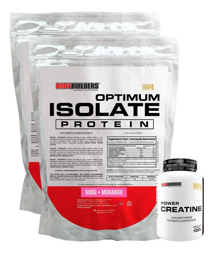 Kit 2 Optimum Isolate Whey Protein 900g+power Creatina 100g