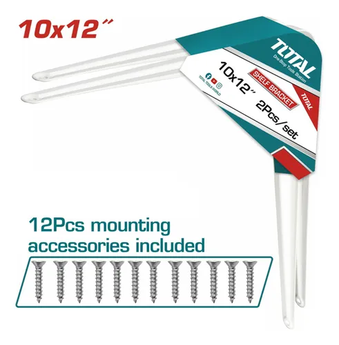 Soporte Escuadra Para Repisa Estante 10''x12'' 2 Unds Total