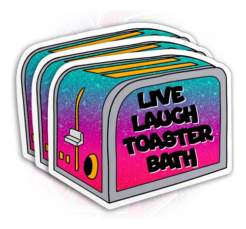 (3pcs) Live Laugh Tostadora Calcomanía De Baño Divert...