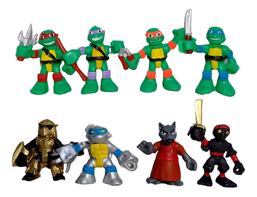 Tortugas Ninja Ser Figuras Rafael Donatello Miguel 8 Pzs 