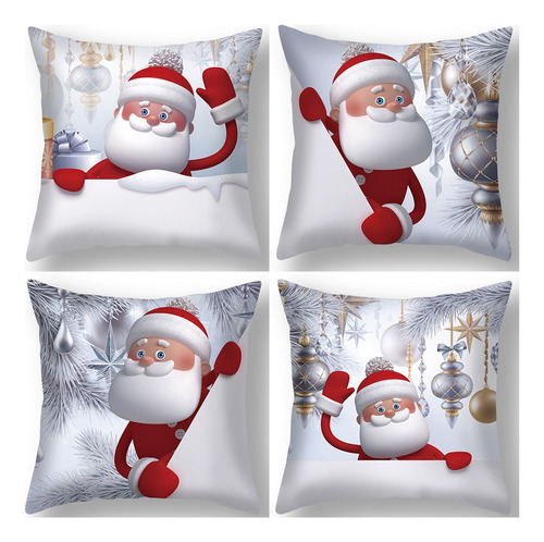 Fundas Cojines Navideños Decorativos Fundas Almohadas 4 Pcs