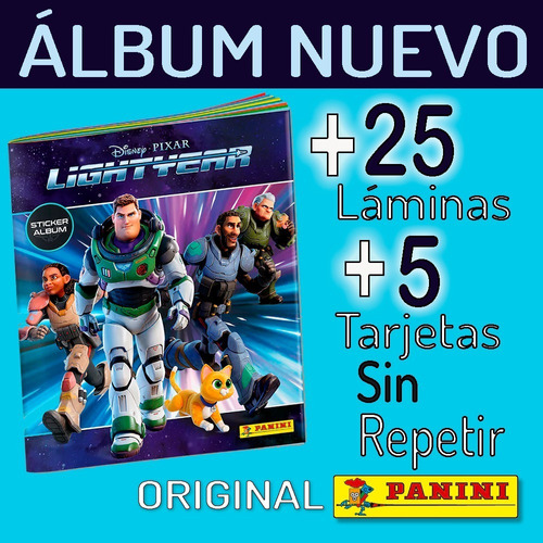 Album Lightyear + 25 Láminas Y 5 Tarjetas Sin Repetir