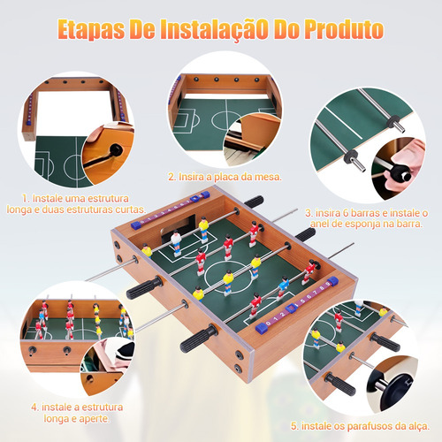 Mini Futebol De Mesa Totó Pebolim Craque Com Bolas Incluí