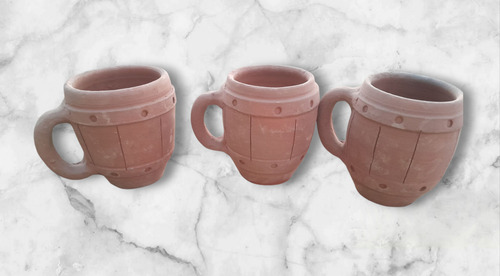 Jarra De Barro Cocido Natural Para Cerveza Alto 15 Ø 12 Terracota
