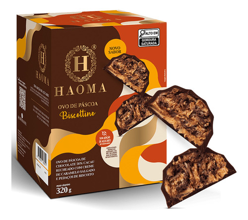 Ovo De Páscoa Caramelo Salgado E Pedaço De Biscoito Haoma