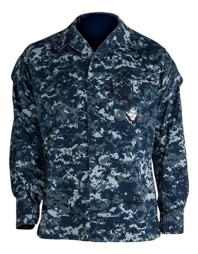 Chaqueta Militar Camuflada Bordada Us Navy Autentica (Usado)
