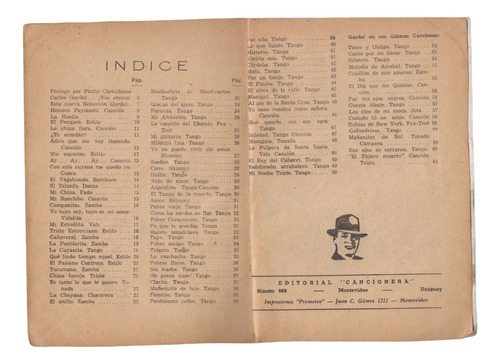 1955 Tango Seleccion Gardel N° 7 Repertorio Inedito Uruguay (Usado)