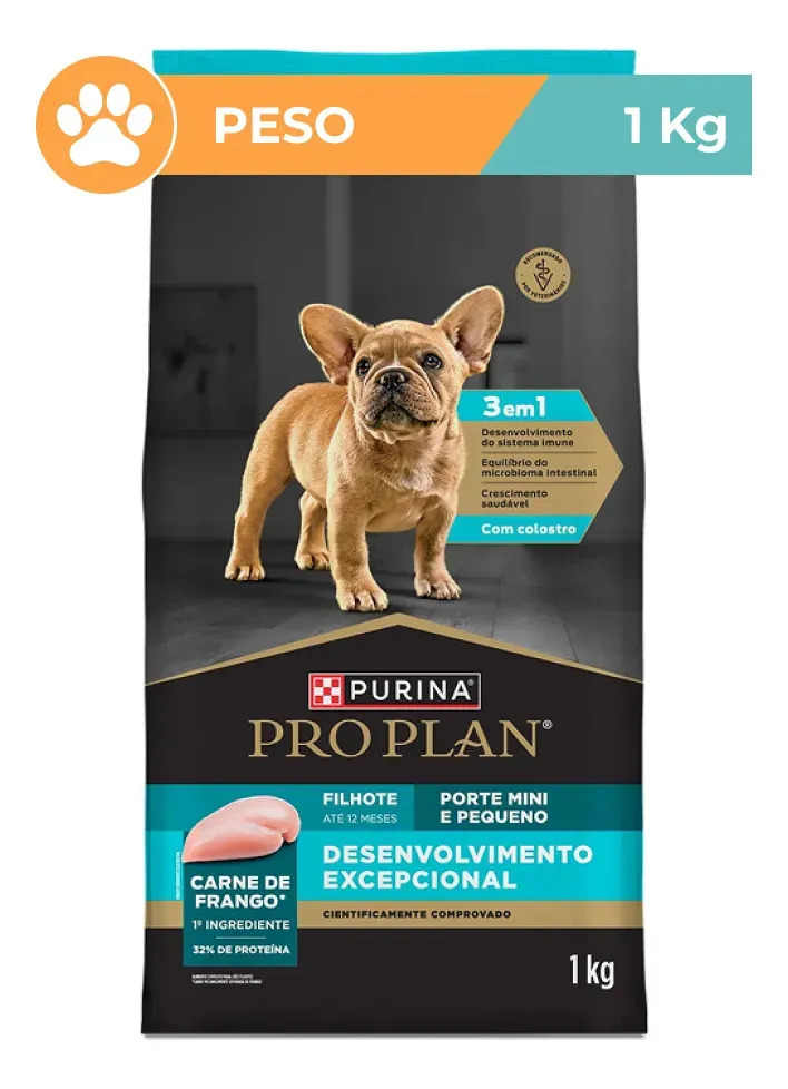 Ração Pro Plan Purina Frango Filhotes Mini E Pequenos 1kg
