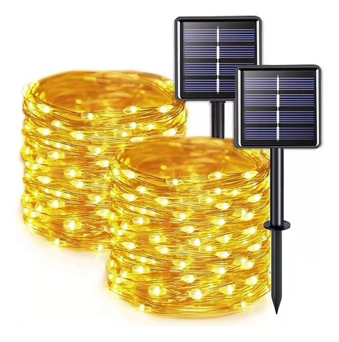 Luces Guirnalda Solar Alambre 200 Led Calido 20 Metros /7002