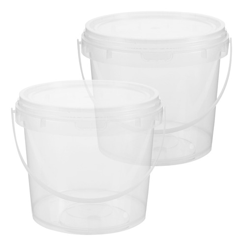 Cubo De Almacenamiento Portátil Transparente De 2 Piezas Con