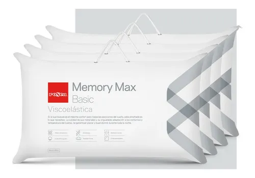 Pack 2 Almohadas King Viscoelástica Memory Max 50 x 90 cm