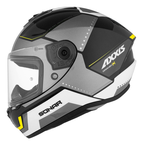 Casco Moto Integral Axxis Draken Sonar B13 Amarillo Brillo