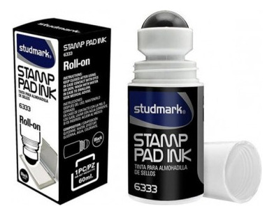 Tinta Roll On Para Almohadilla Color Negro Studmark  60ml