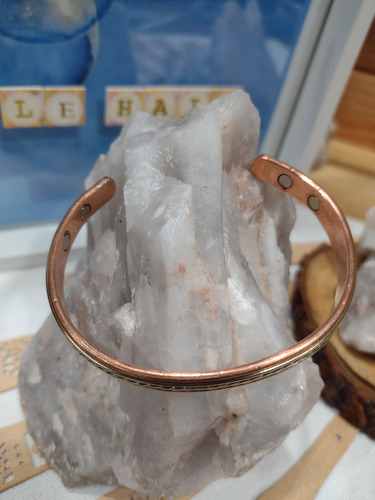 Pulsera Cobre Macizo De La India Magnética ( 4 Imánes) Cobre 7 Cm 7 Cm