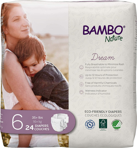 Bambo Nature Dream Baby Panales Tamano 6, 24 Ct