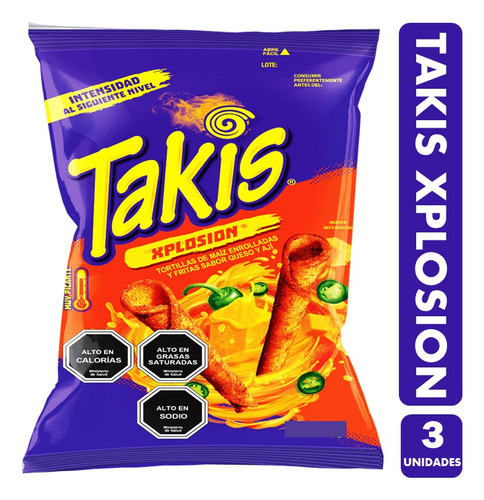 Takis Xplosion - Tortillas Sabor Queso Y Ají (pack De 3 Uni)