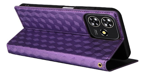 Funda Para Zte Axon 50 Lite Pu Cuero Cierre Magnético 3d