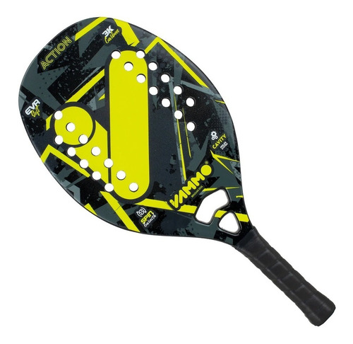 Raquete Beach Tennis Vammo Action, Full Carbono 3k - Amarela Cor Amarelo