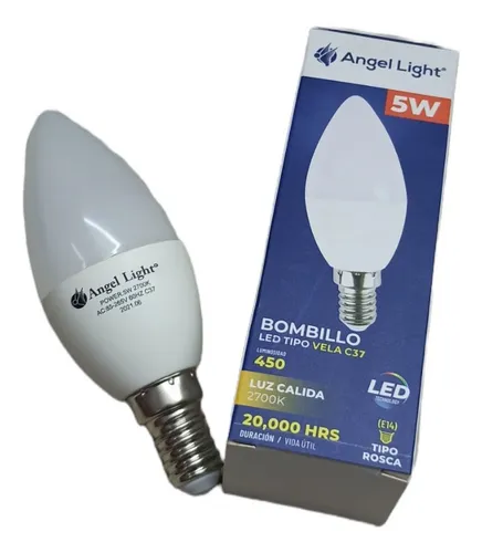 comprar Bombillo Led 5w Rosca E14 Luz Calida (tipo Vela)