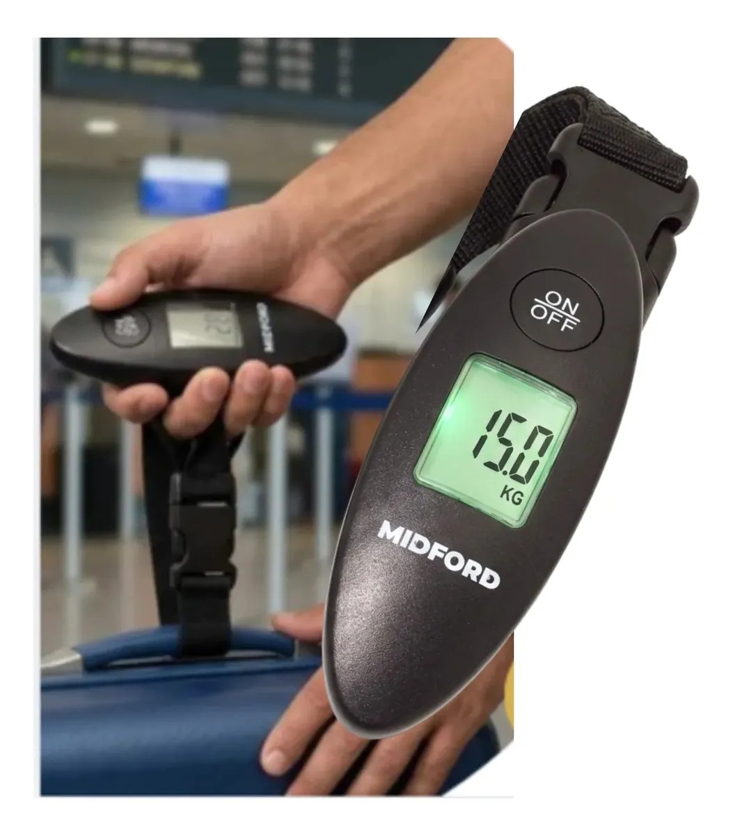 Balanza Digital MIDFORD para Equipaje con Tara y Pantalla LCD de 40 Kg