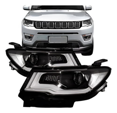 Par Farol Compass 17 A 21 Eletrico Com Motor Com Xenon E Led