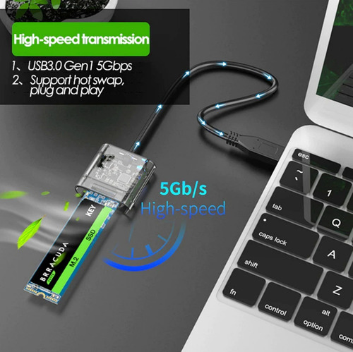Imagen 6 de 7 de M.2 Adaptador Transpa Ssd A Tipo-c Para Pcie Ngff Sata M / B