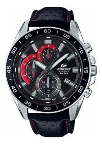 Reloj pulsera Casio Edifice EFR-539 de cuerpo color negro, analógico, para  hombre, fondo negro, con