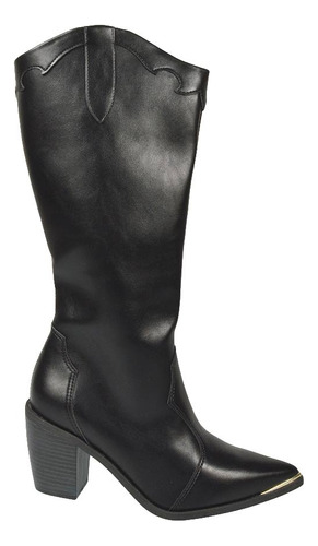 Bota Mujer Texana Vizzano Original Caña Alta Taco 8 Cm Moda