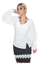 Comprar Blusas Mujer Manga Glogo Blanca Linda Ropa Mujer
