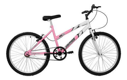 Bicicleta Mountain Bike Aro 24 Ultra Bikes Feminina Azul Cor Rosa Bebe E Branco