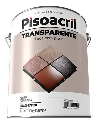 Imagen 1 de 8 de Pintura Laca Para Pisos Pisoacril Transparente X 20lts