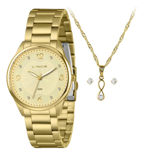 Relógio Lince Feminino Ref: Lrgh208l40 K09kc2kx Dourado