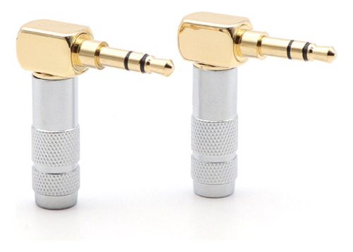 Conector De Audio De Ángulo De 90 Grados Chapado En Oro Con