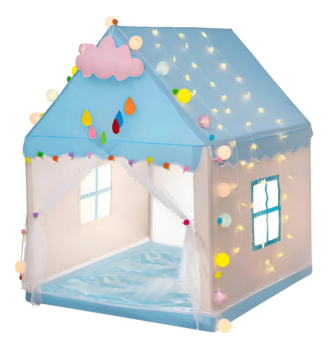 Niños Casita Juegos Castillo Princesa Carpa Campaña Color Azul