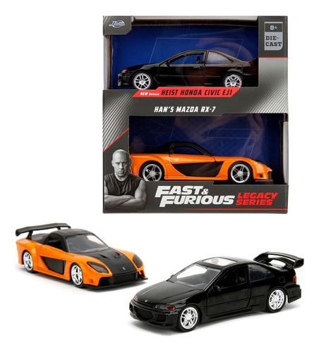 Heist Honda Civic Ej1 Y Han Mazda Rx-7 Rapidos Furioso 1:32