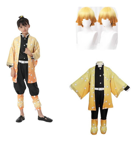 Demon Slayer Niño Cosplay Kochou Shinobu Kimono Traje+peluca