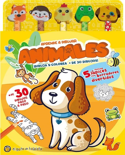 Libro Animales Dibuja Y Colorea Lapices Y Borradores Diverti