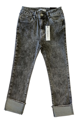 Pantalón Jeans Mujer Salvaje Gris Ankle Skinny