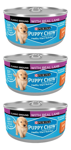 Puppy Chow 3 Pack Cordero 5.5oz Alimento Humedo Cachorro