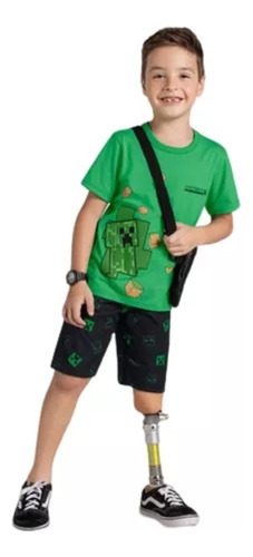 Conjunto Minecraft Infantil Menino Brandili Original