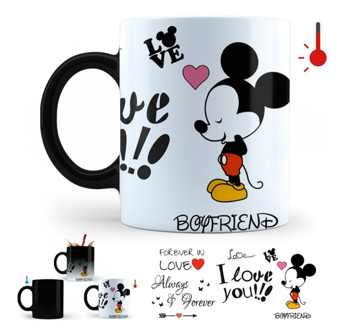 2 Tazas Mágicas Mickey Minnie | Novios Tazas Pareja
