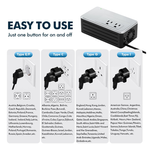 Convertidor De Voltaje De 1200 Vatios De 220 V A 120 V, Tran
